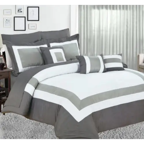 10 piece comforter and sheets set queen charcoal - Home & Garden > Bedding