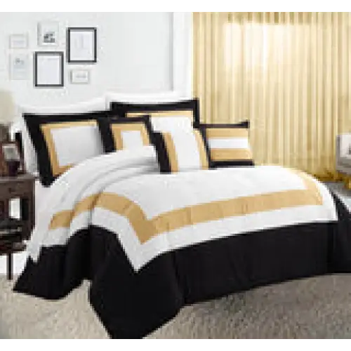 10 piece comforter and sheets set queen gold - Home & Garden > Bedding