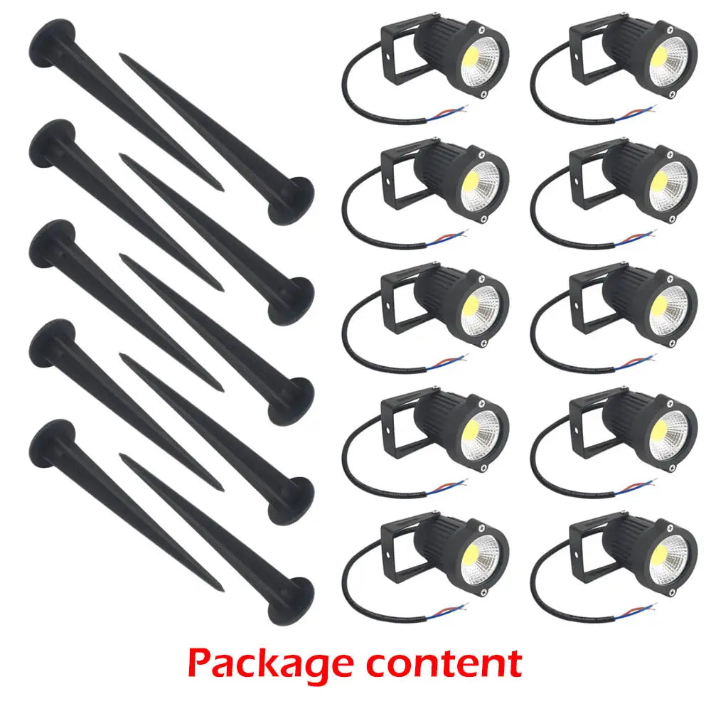10PCS LED Spotlights Landscape Warm light Lamp Waterproof Outdoor Garden Yard 12V - Home & Garden > Lighting