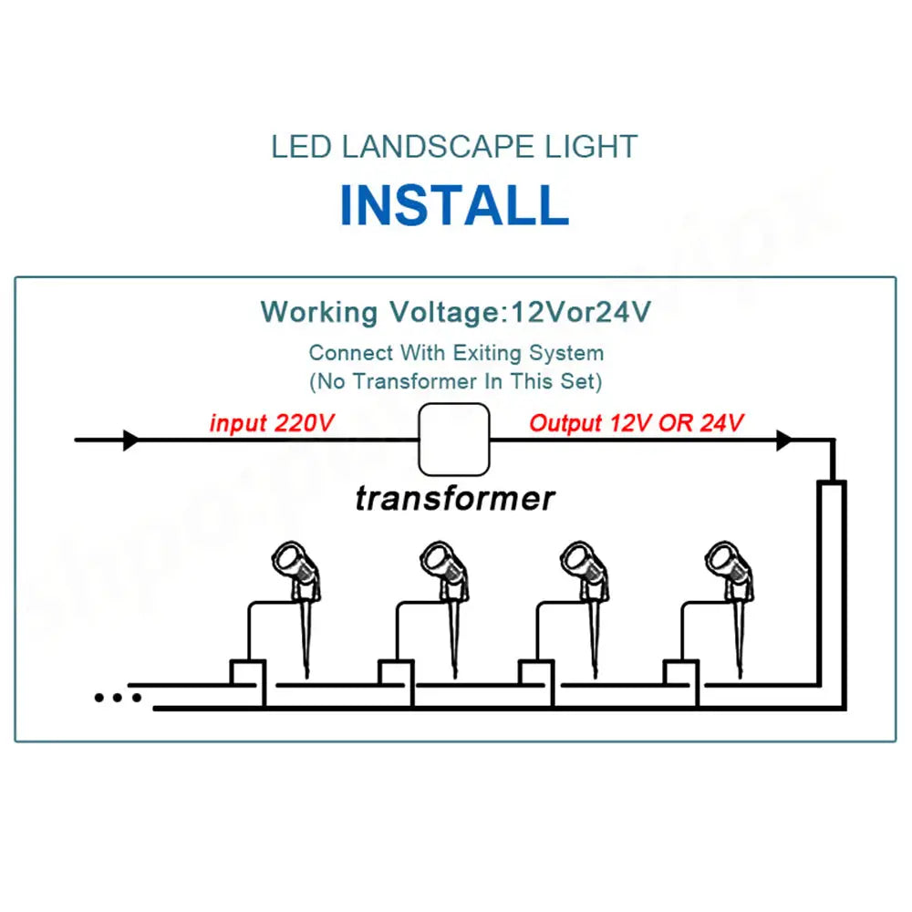 10PCS LED Spotlights Landscape Warm light Lamp Waterproof Outdoor Garden Yard 12V - Home & Garden > Lighting