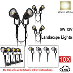 10PCS LED Spotlights Landscape Warm light Lamp Waterproof Outdoor Garden Yard 12V - Home & Garden > Lighting