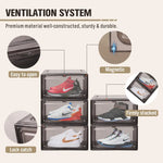 10 Piece Premium Acrylic Shoe Box Sneaker Display Storage Case Boxes Magnetic Door Au - Furniture > Living Room > Shoe