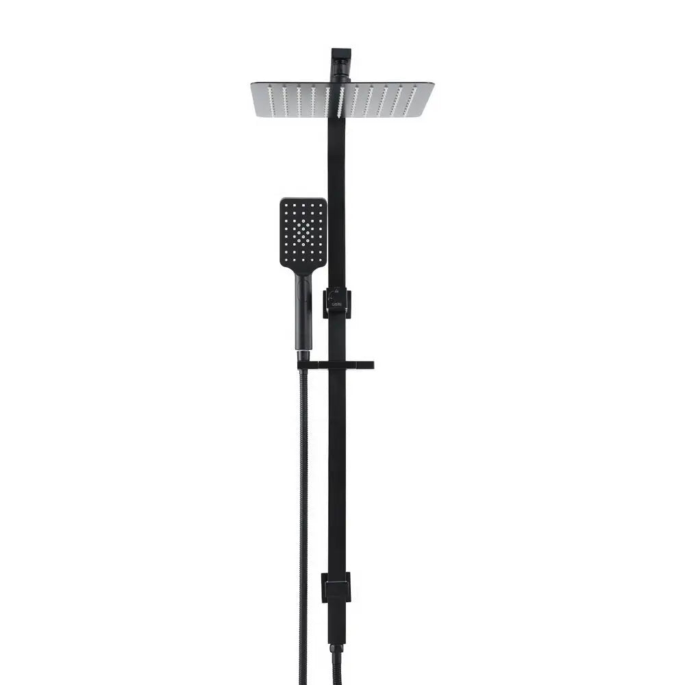 10’’ Rain Shower Head Set Handheld Square High Pressure Black - Furniture > Bathroom > Shower Heads & Screens