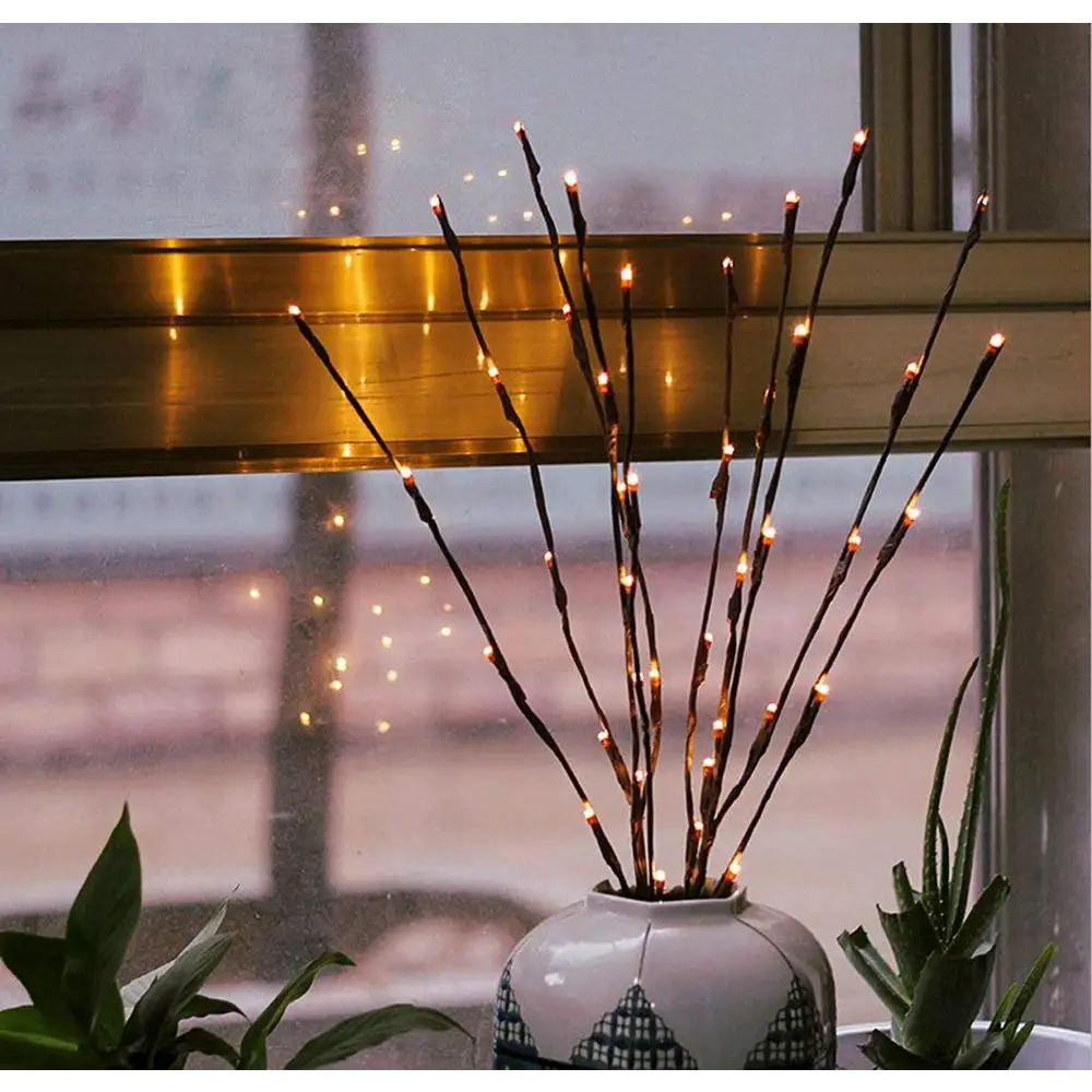 10 Sets of LED Light Bunch Stem - Warm White BATTERY fairy lights - 50cm high 20 bulbs/petals - Home & Garden > Decor >