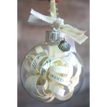 10 x Glass Bauble 6cm Diameter Round Clear with Silver Cap - table or tree centrepice personal memory theme craft gift