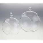 10 x Hanging Clear Glass Ball Tealight Candle Holder - 10cm Diameter / High - Wedding Globe Decoration Terrarium