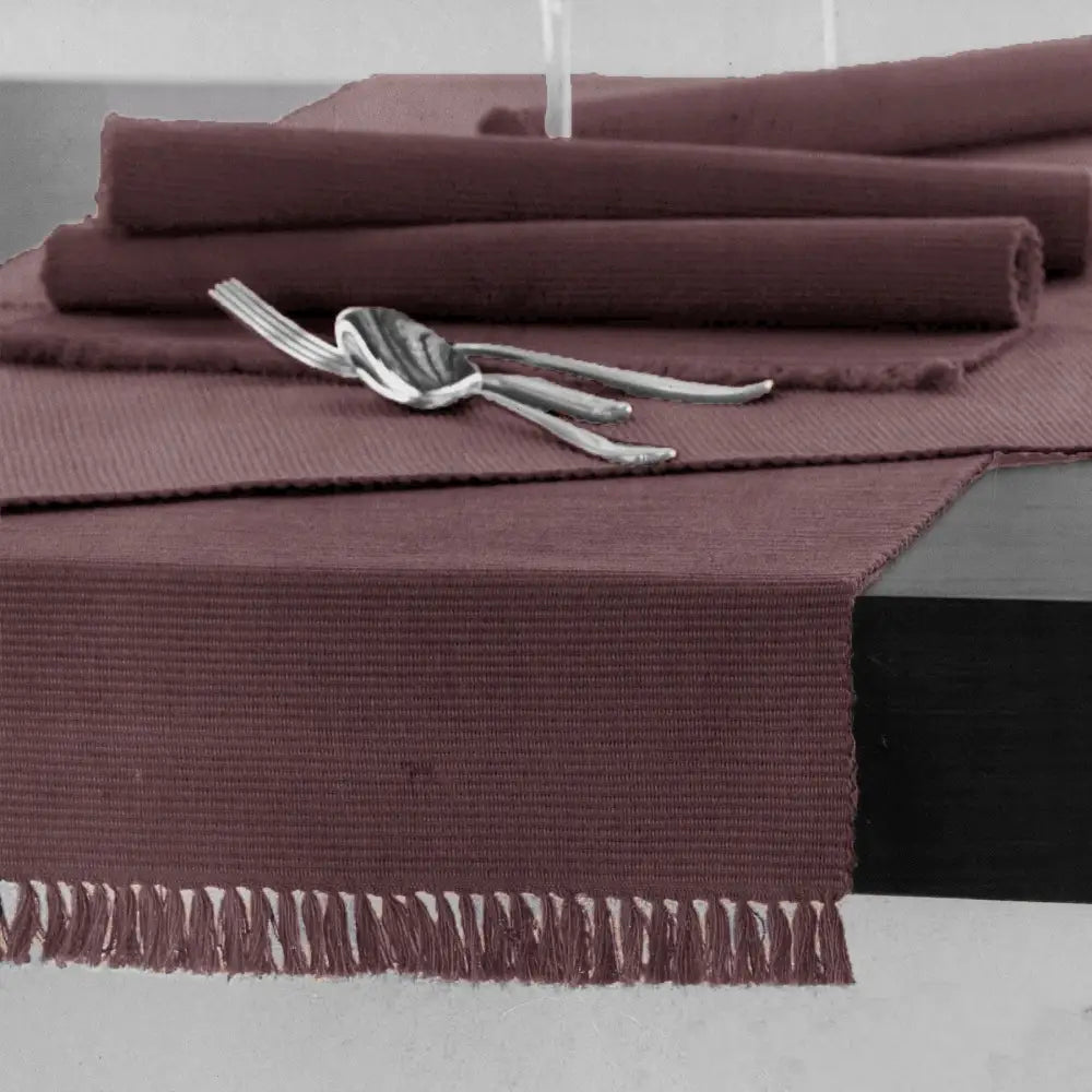 100% COTTON Ribbed Table Runner Nostalgia Rose 45 x 150cm - Home & Garden > Kitchenware