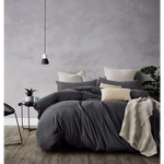 100% Jersey Cotton Quilt Cover Set - Black Marble - Super King - Home & Garden > Bedding > Quilts & Duvets