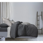 100% Jersey Cotton Quilt Cover Set - Black Marble - Super King - Home & Garden > Bedding > Quilts & Duvets