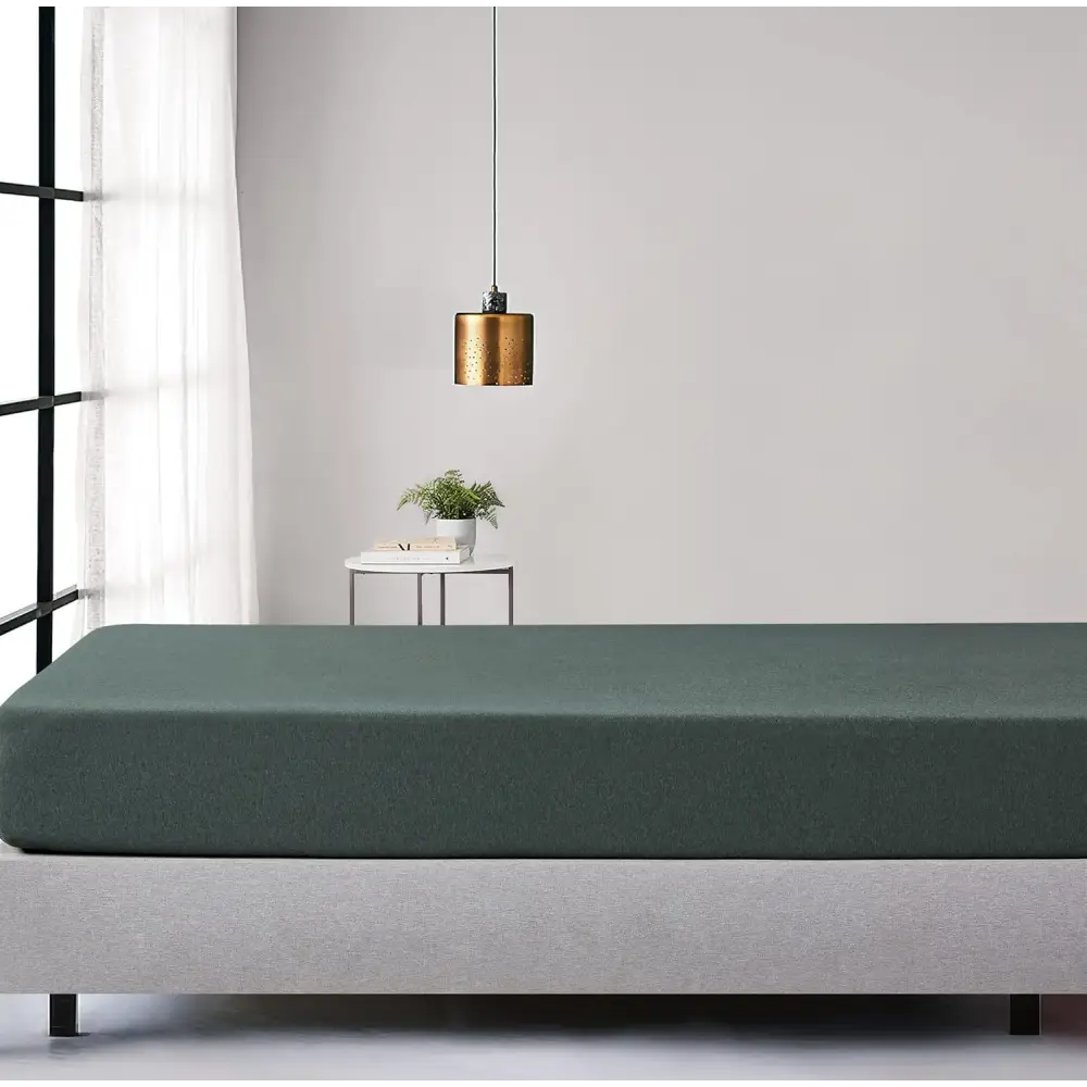 100% Jersey Cotton Soft Stretchy Breathable Fitted Sheet - Forest Green - King Size - Home & Garden > Bedding > Bed