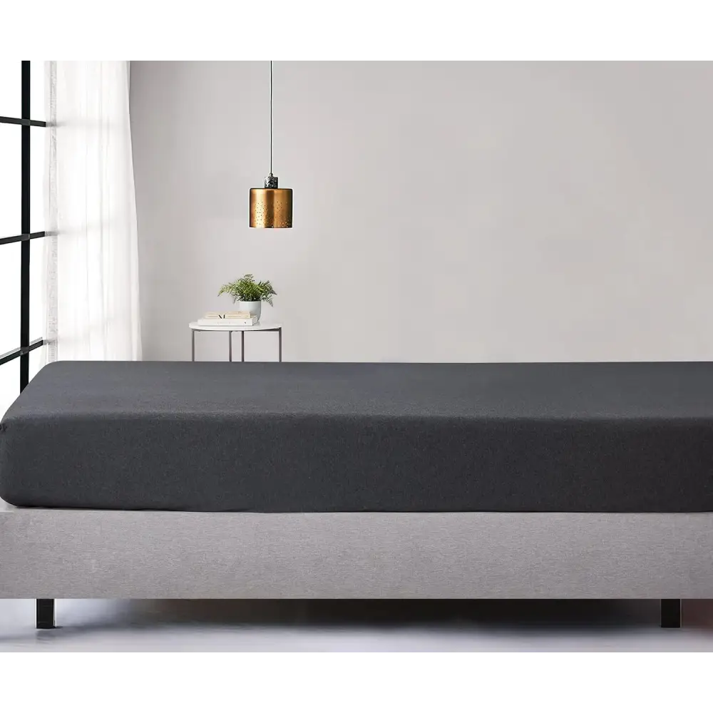 100% Jersey Cotton Soft Stretchy Breathable Fitted Sheet - Black Marble - Single Size - Home & Garden > Bedding > Bed