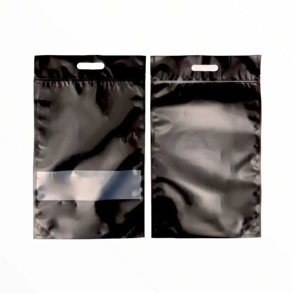 100 Resealable Black Stand Up Bags 53x32cm - Food Packaging Zip Pouch and Handle - Home & Garden > Kitchenware