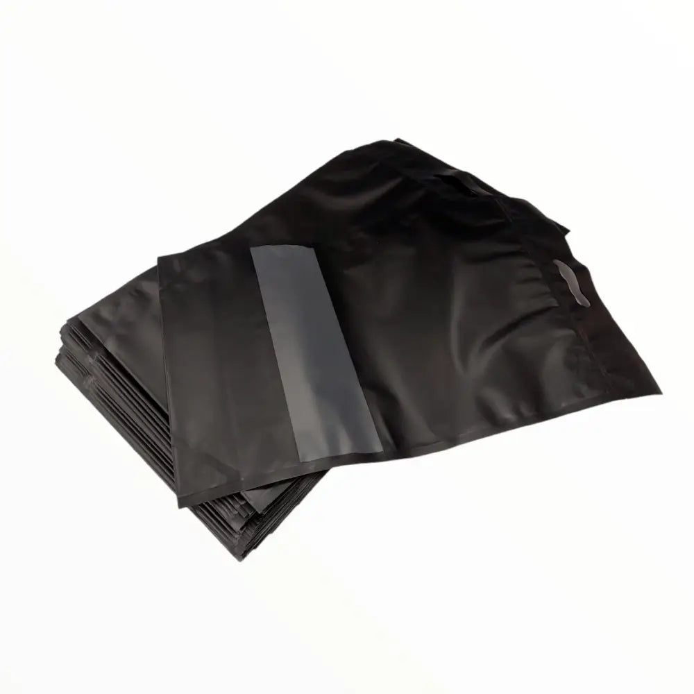 100 Resealable Black Stand Up Bags 53x32cm - Food Packaging Zip Pouch and Handle - Home & Garden > Kitchenware
