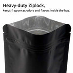 100 Resealable Mylar Stand Up Bags 28.5x19cm - Black Food Packaging Zip Pouch - Home & Garden > Kitchenware