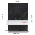 100 Resealable Mylar Stand Up Bags 28.5x19cm - Black Food Packaging Zip Pouch - Home & Garden > Kitchenware