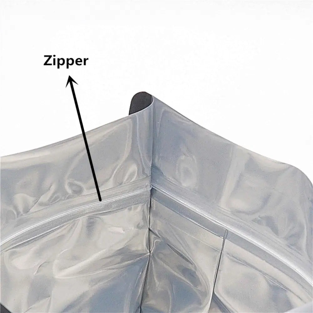 100 Resealable Mylar Stand Up Bags 29.5x22cm - Black Food Packaging Zip Pouch - Home & Garden > Kitchenware