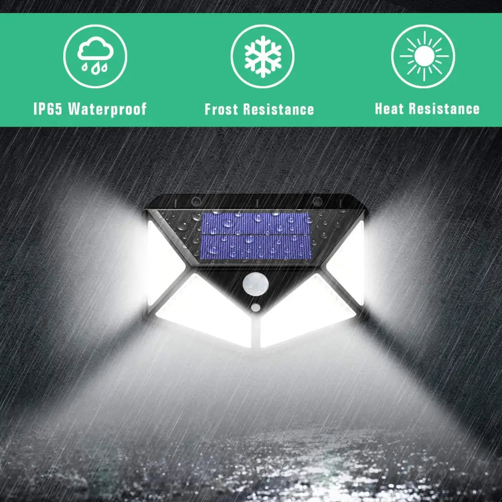 100 Waterproof LED Motion Sensor Solar Security Lights Outdoor (2pack) - Home & Garden > Garden Lights