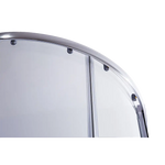100 x 100cm Chrome Rounded Sliding 6mm Curved Shower Screen with Black Base - Furniture > Bathroom > Shower Heads &