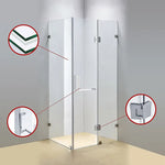 1000 x 800mm Frameless 10mm Glass Shower Screen By Della Francesca - Furniture > Bathroom > Shower Heads & Screens