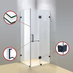 1000 x 900mm Frameless 10mm Glass Shower Screen By Della Francesca - Furniture > Bathroom > Shower Heads & Screens