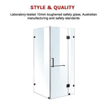 1000 x 900mm Frameless 10mm Glass Shower Screen By Della Francesca - Furniture > Bathroom > Shower Heads & Screens