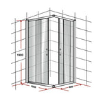 1000 x 900mm Sliding Door Nano Safety Glass Shower Screen By Della Francesca - Furniture > Bathroom > Shower Heads &