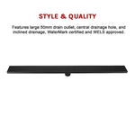 1000mm Bathroom Shower Black Grate Drain w/Centre outlet Floor Waste Square Pattern - Home & Garden > DIY > Kitchen &