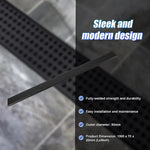1000mm Bathroom Shower Black Grate Drain w/Centre outlet Floor Waste Square Pattern - Home & Garden > DIY > Kitchen &