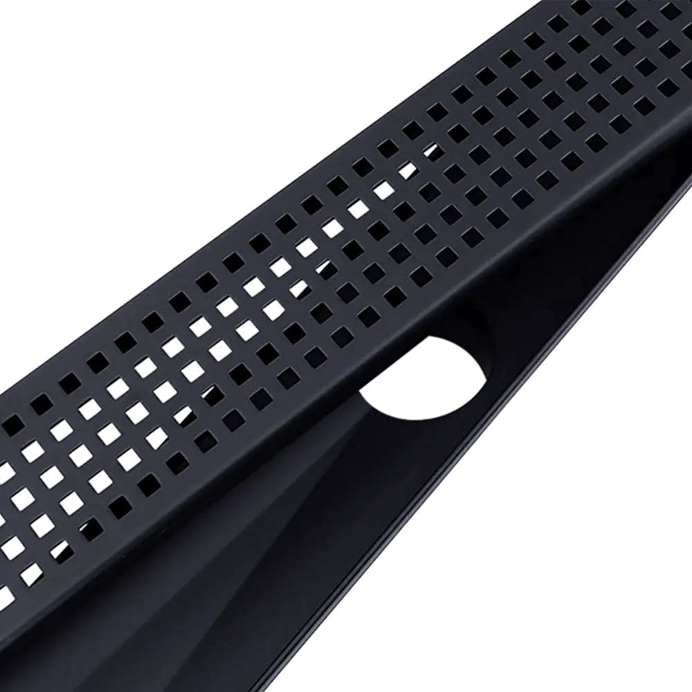 1000mm Bathroom Shower Black Grate Drain w/Centre outlet Floor Waste Square Pattern - Home & Garden > DIY > Kitchen &