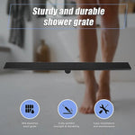 1000mm Bathroom Shower Black Grate Drain w/Centre outlet Floor Waste Square Pattern - Home & Garden > DIY > Kitchen &