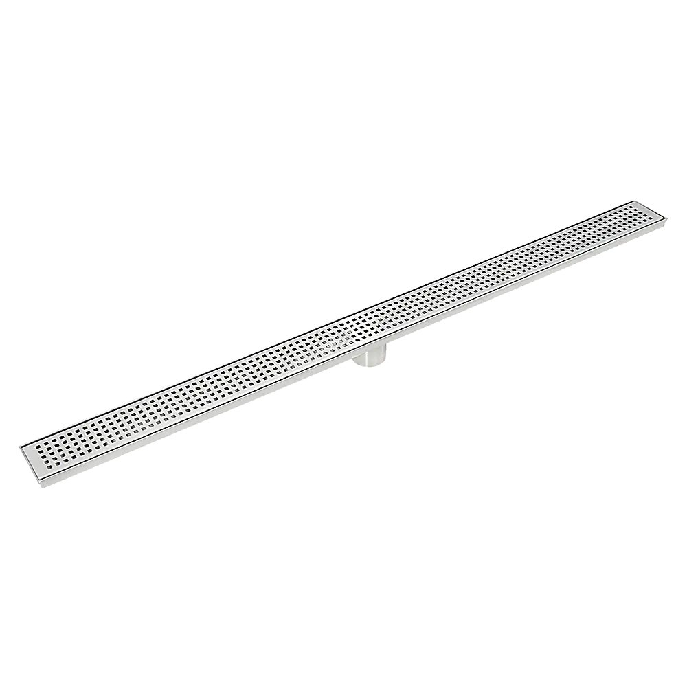 1000mm Bathroom Shower Stainless Steel Grate Drain w/Centre outlet Floor Waste Square Pattern - Home & Garden > DIY >