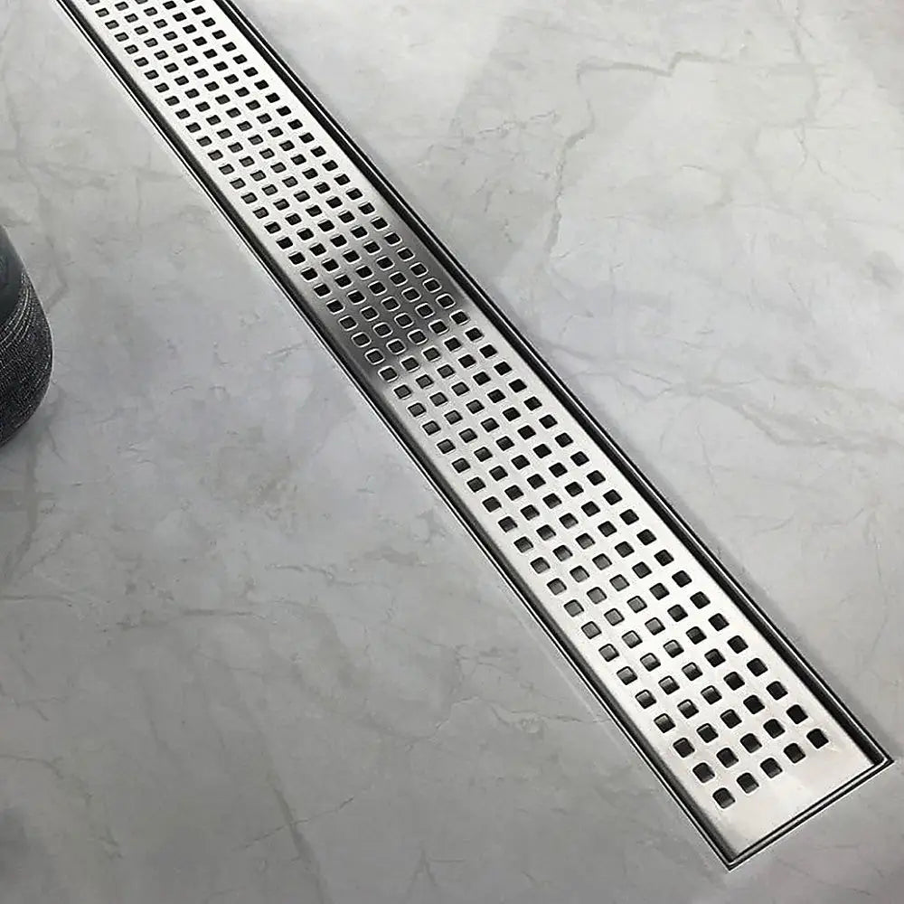 1000mm Bathroom Shower Stainless Steel Grate Drain w/Centre outlet Floor Waste Square Pattern - Home & Garden > DIY >