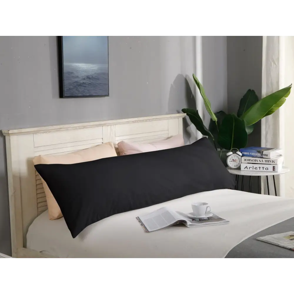 1000TC Premium Ultra Soft Body Pillowcase - Black - Home & Garden > Bedding