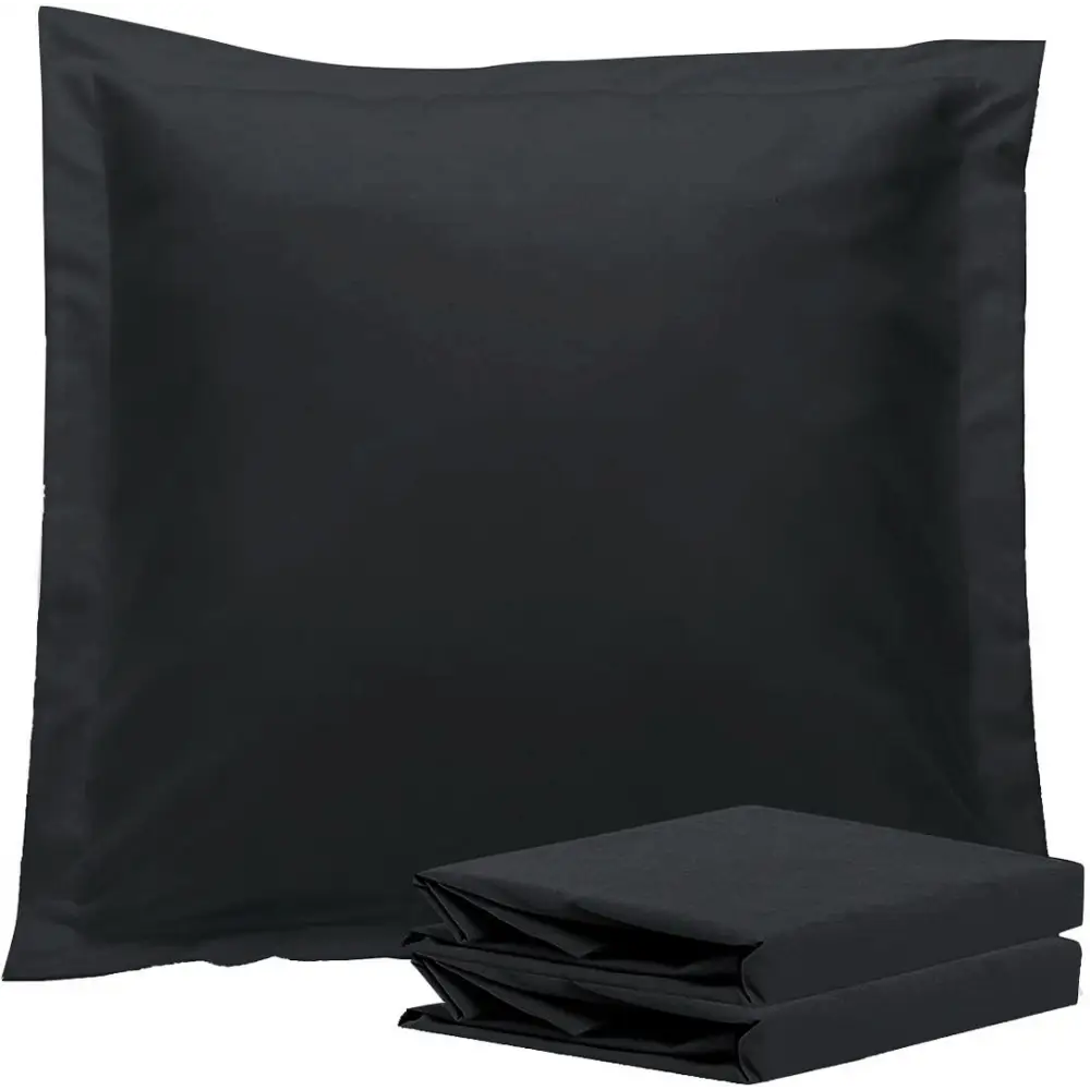 1000TC Premium Ultra Soft European Pillowcases 2-Pack Black - Home & Garden > Bedding > Pillowcases