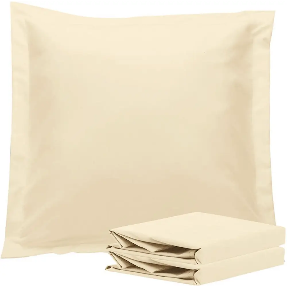 1000TC Premium Ultra Soft European Pillowcases 2-Pack Yellow Cream - Home & Garden > Bedding > Pillowcases