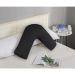 1000TC Premium Ultra Soft V SHAPE Pillowcase - Black - Home & Garden > Bedding