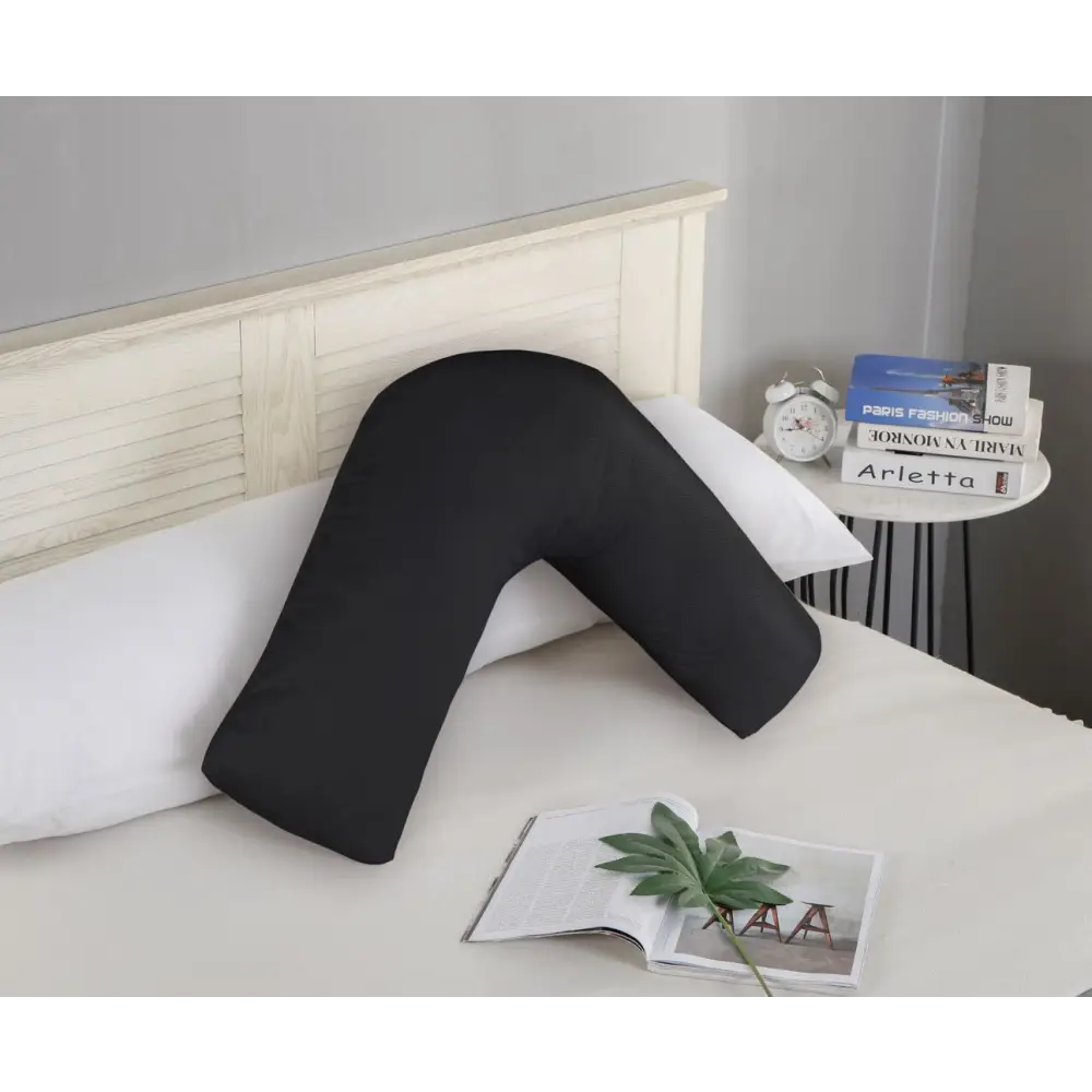 1000TC Premium Ultra Soft V SHAPE Pillowcase - Black - Home & Garden > Bedding