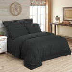 1000TC Ultra Soft Striped King Size Charcoal Duvet Quilt Cover Set - Home & Garden > Bedding
