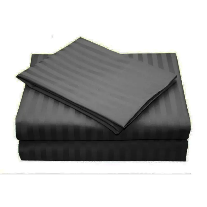 1000TC Ultra Soft Striped King Size Charcoal Duvet Quilt Cover Set - Home & Garden > Bedding