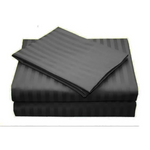 1000TC Ultra Soft Striped Queen Size Charcoal Duvet Quilt Cover Set - Home & Garden > Bedding