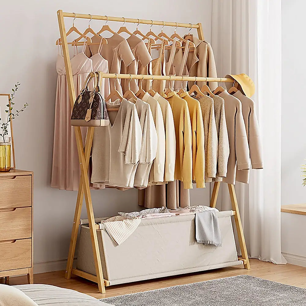 100cm Clothes Rail Rack Rack Garment Rack Freestanding Hanger Bedroom Clothing Rack With Lower Storage Shelf - Home &
