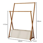 100cm Clothes Rail Rack Rack Garment Rack Freestanding Hanger Bedroom Clothing Rack With Lower Storage Shelf - Home &