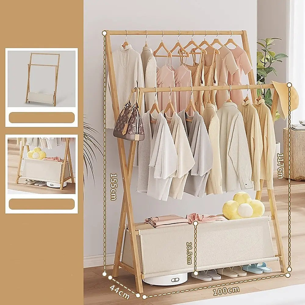 100cm Clothes Rail Rack Rack Garment Rack Freestanding Hanger Bedroom Clothing Rack With Lower Storage Shelf - Home &