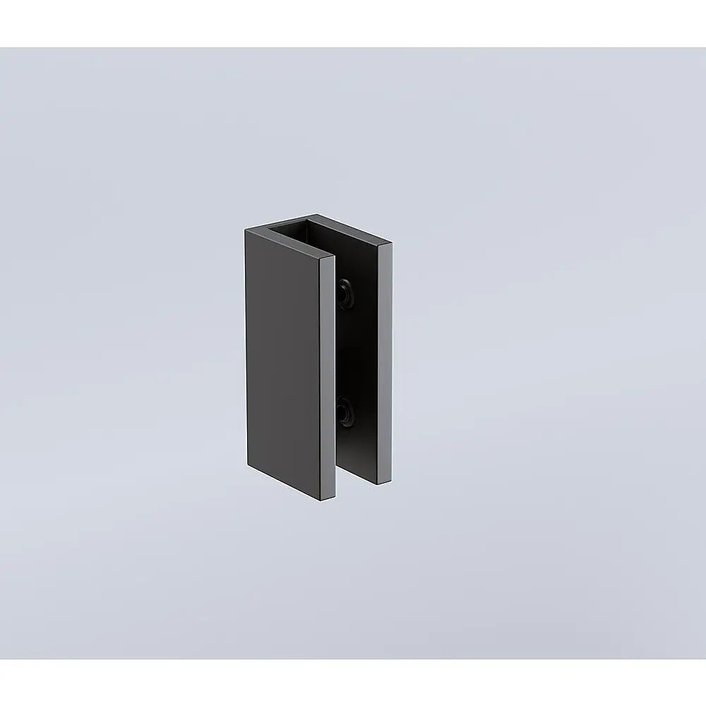 100cm Frameless Glass Bath Screen with Brass Brackets - Black - Furniture > Bathroom > Shower Heads & Screens