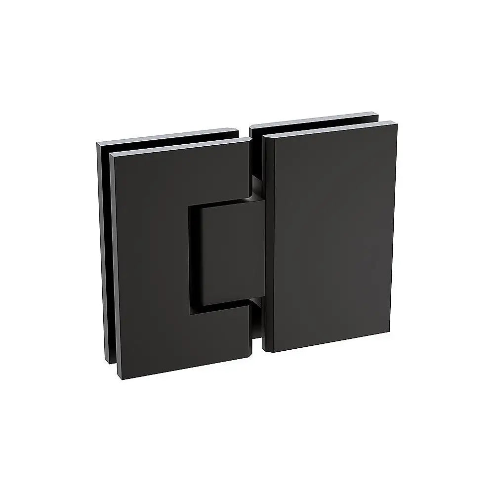 100cm Frameless Glass Bath Screen with Channel and Brass Hinges - Black - Furniture > Bathroom > Shower Heads & Screens