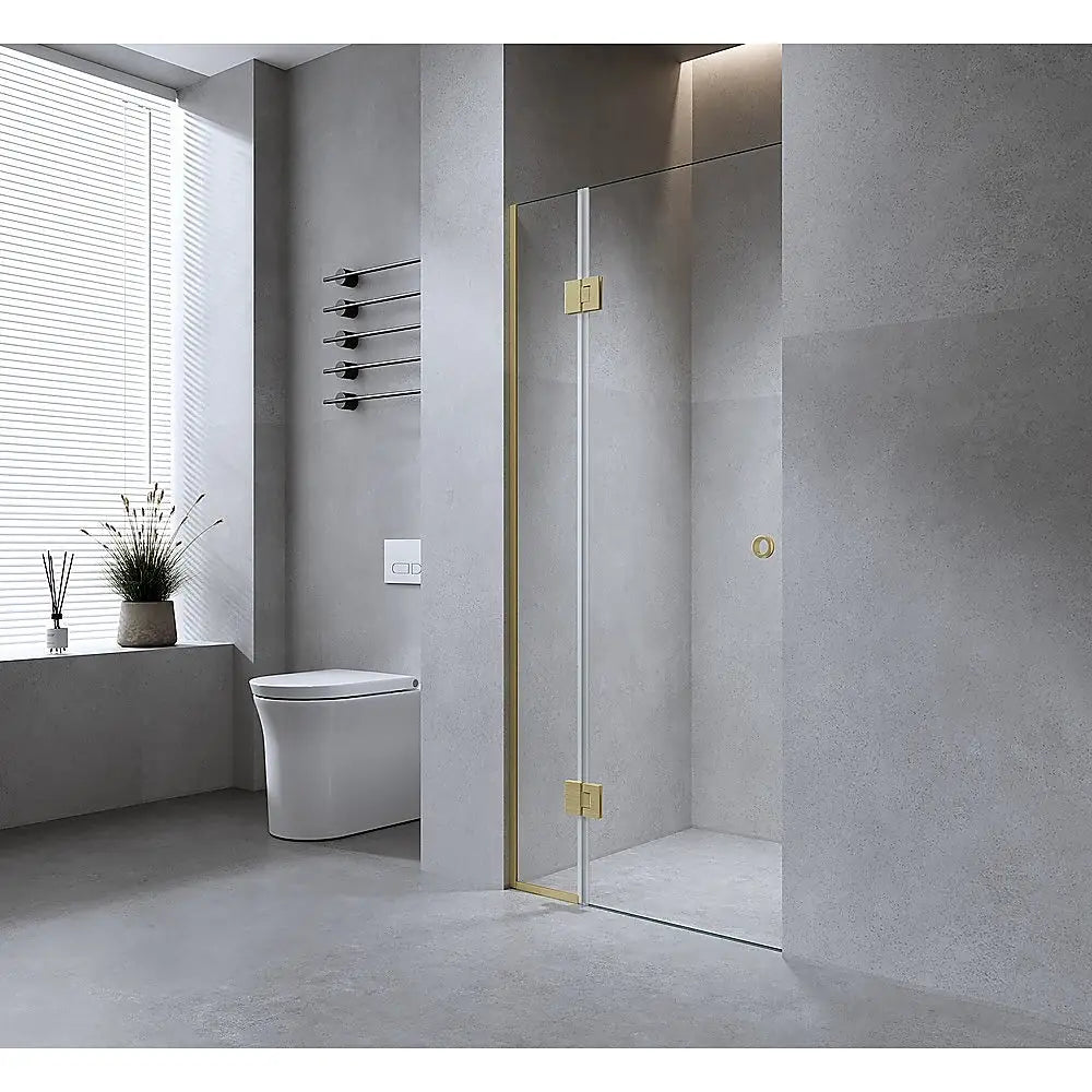 100cm Wall to Wall Frameless Shower Screen with Chrome Channel and SS Hinges - Furniture > Bathroom > Shower Heads &