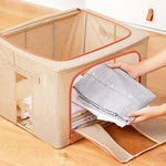 100L Cloth Storage Box Closet Organizer Storage Bags Clothes Storage Bags Wardrobe Organizer Idea CREAM - Home & Garden