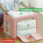 100L Cloth Storage Box Closet Organizer Storage Bags Clothes Storage Bags Wardrobe Organizer Idea PINK - Home & Garden