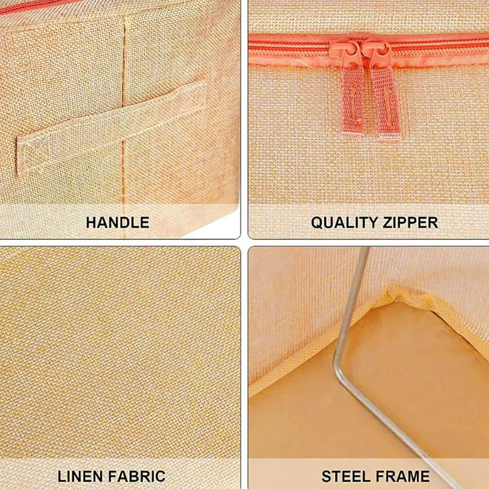 100L Cloth Storage Box Closet Organizer Storage Bags Clothes Storage Bags Wardrobe Organizer Idea CREAM - Home & Garden