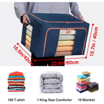 100L Cloth Storage Box Closet Organizer Storage Bags Clothes Storage Bags Wardrobe Organizer Idea Grey Blue - Home &